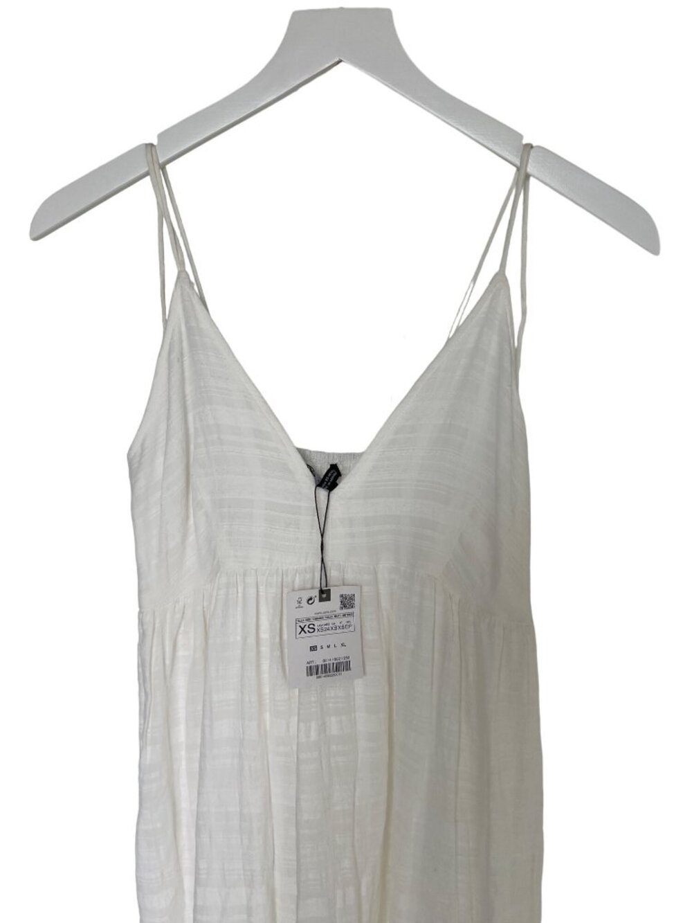 Zara White V-Neck Maxi Dress With Shell Strap Details - Picture 7 of 9